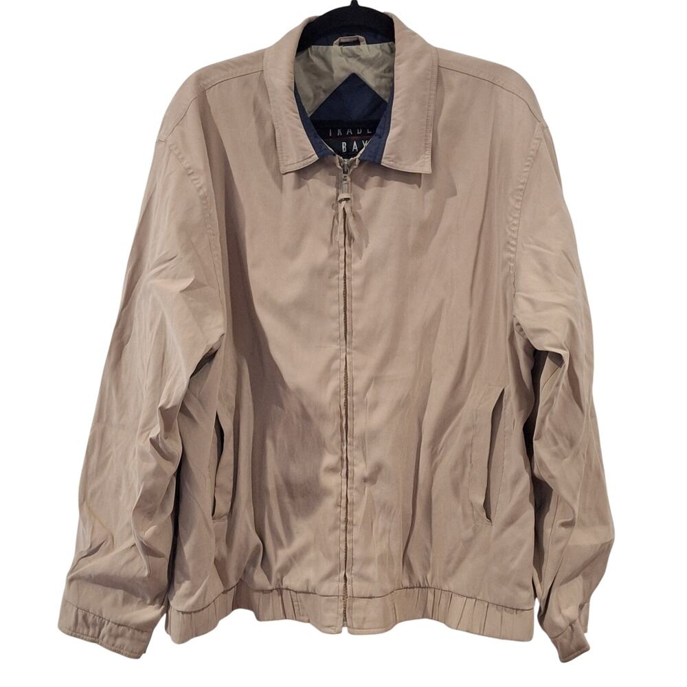 Trader Bay Men's Windbreaker Jacket Khaki Size Large